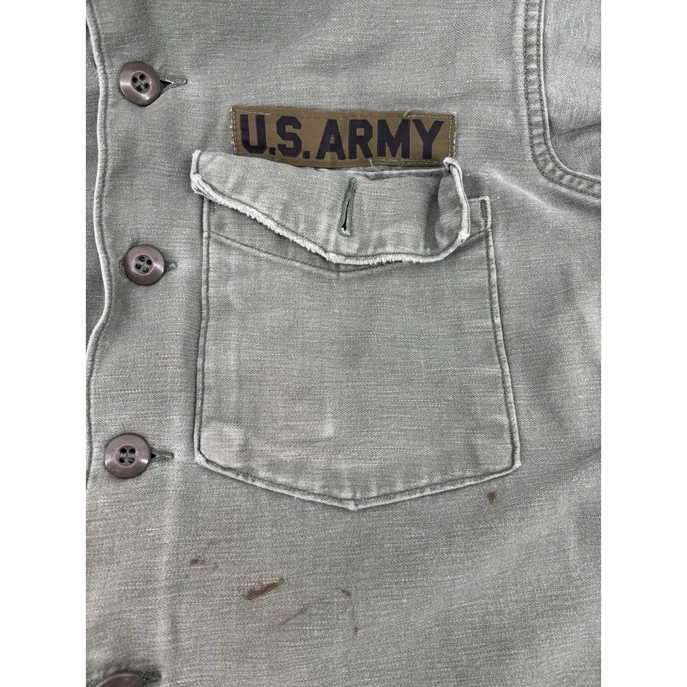 Vietnam Jacket OG-107 Coat US Army War Fatigue Cotton Sateen Vintage Green